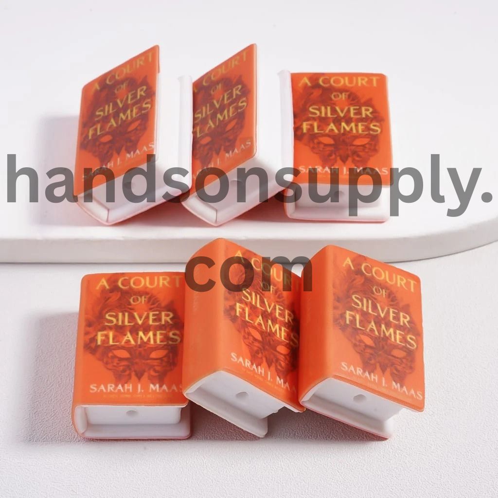 3D Adhesive Mould Orange Mini Book Teenage Fantasy Series Silicone Focal Beads