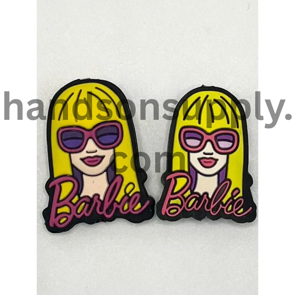 Word Blonde Face Doll Beauty Silicone Focal Beads, Random Mix