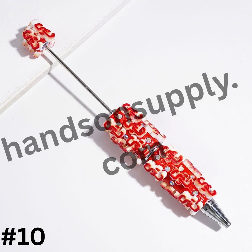 Dynamic Sporty American College Football Team Series with Sparkling AB Rhinestones Beadable Clay Pens