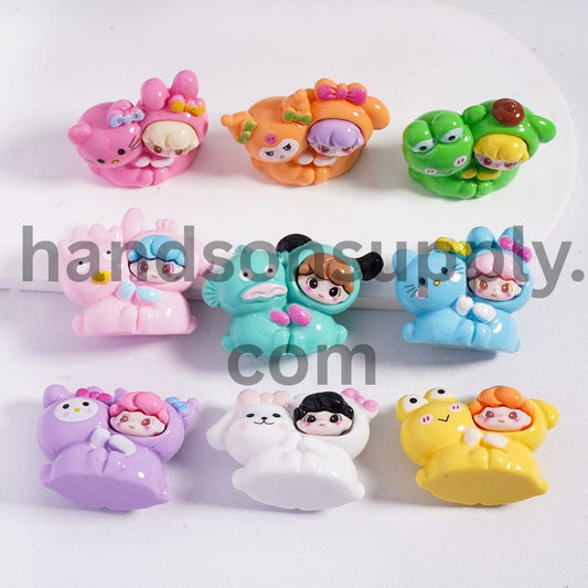 Adorable Mixed Character Figurines Multi-Style Acrylic Beads & Pen Toppers Random Mix