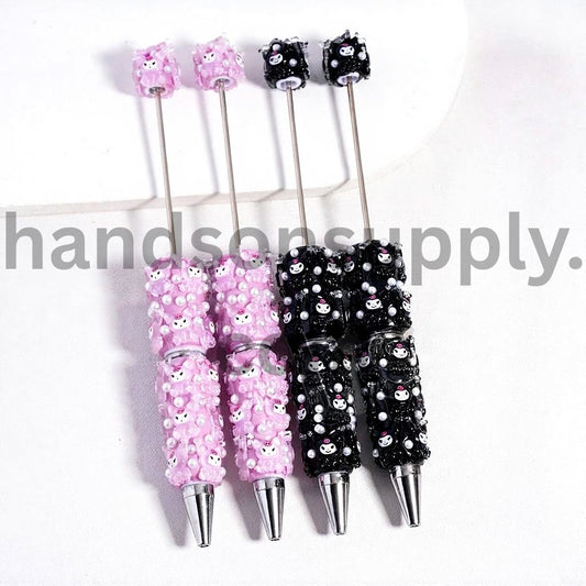 Japanese Anime Character Multi Color Beadable Clay Pen with White Pearls
