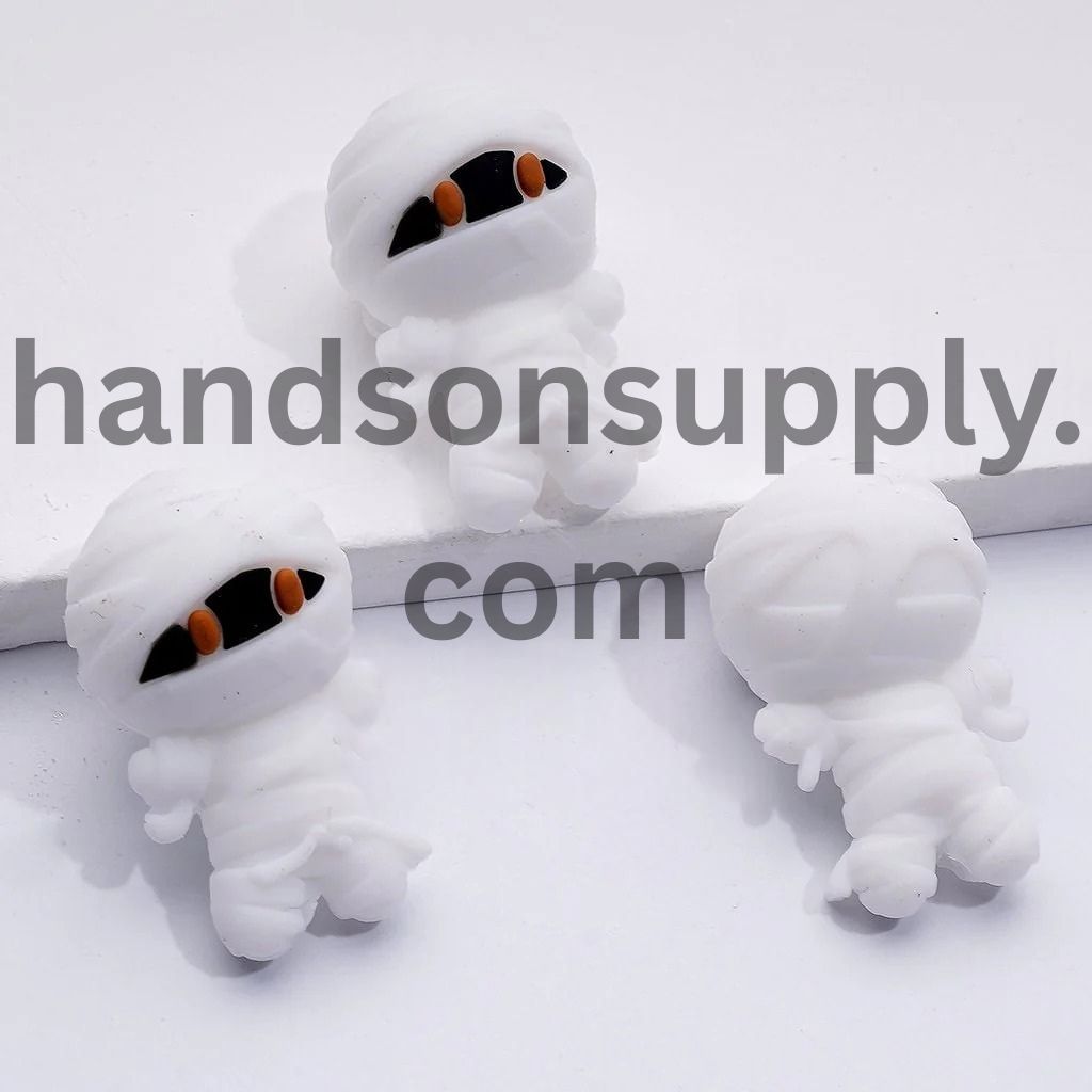 Horrible Eyes 3D Round Halloween Series Boo Pumpkin Death Vampire Mummy Silicone Focal Beads