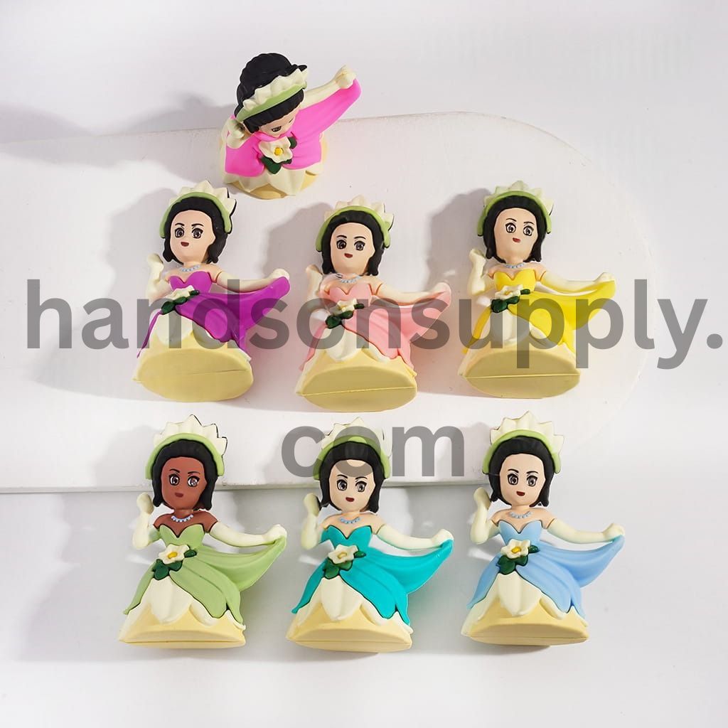 Soft PVC Princess Figurine Holding Skirt Hemline, 43*61MM