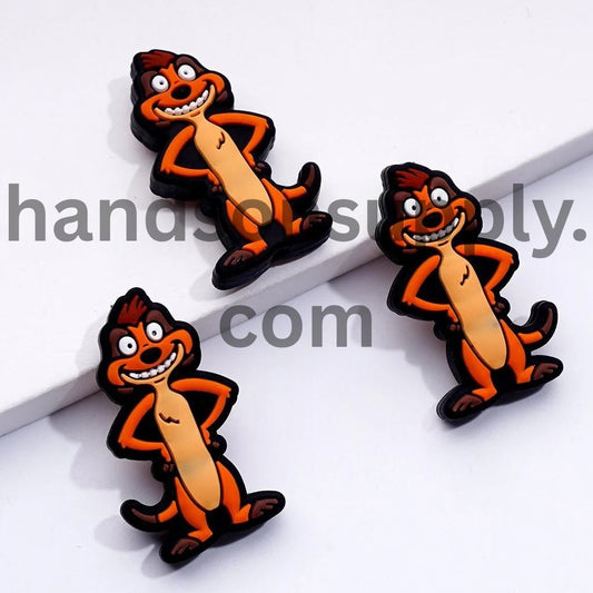 Classic Animation Cute Meerkat Lion Kin Timo Cartoon Silicone Focal Beads