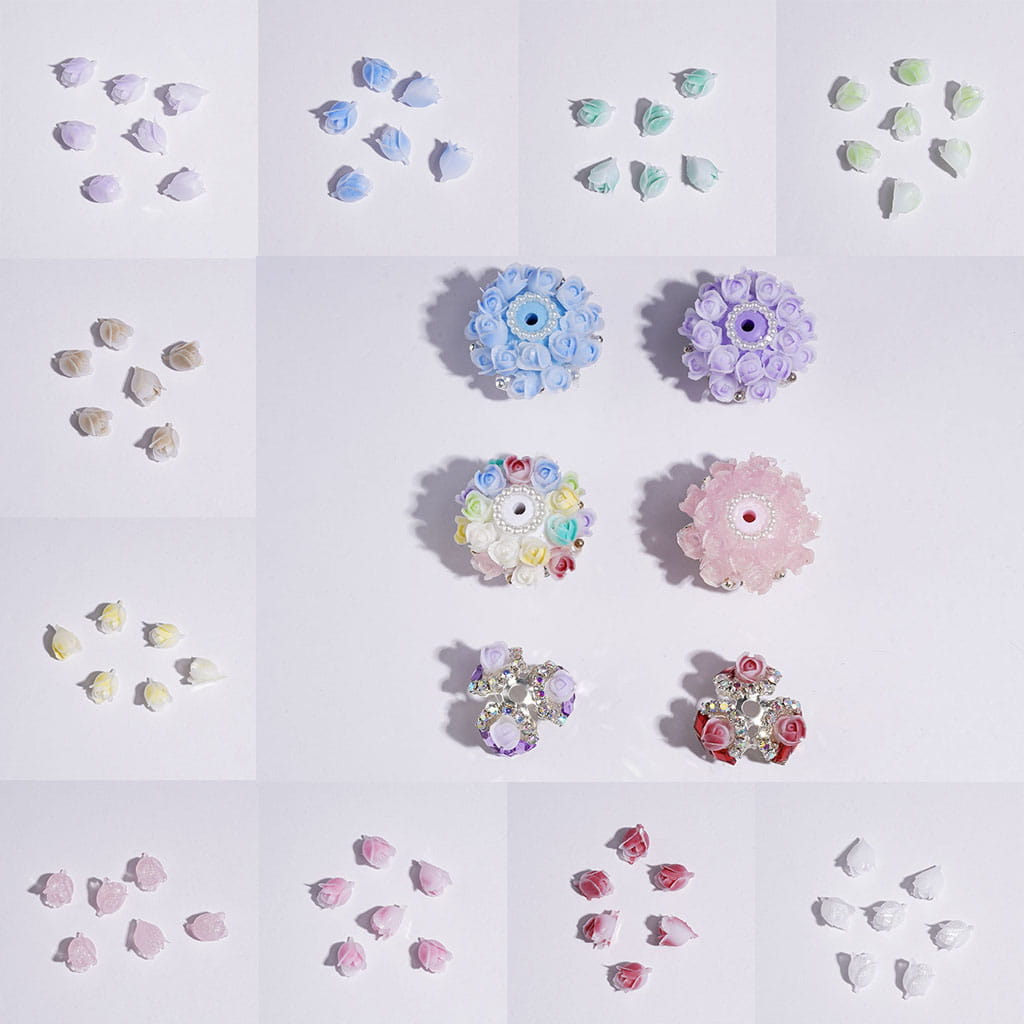 Mini Colorful Tulip-Shaped Beads For DIY Jewelry Accessories, 6*4MM Multi-Color
