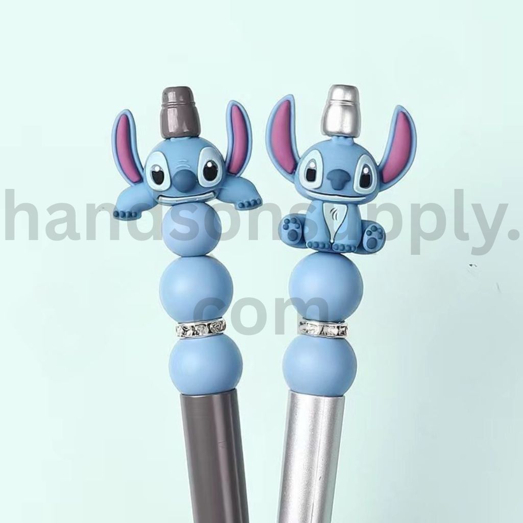 3D ChillBlue Monster Cartoon Character Charm Silicone Focal Bead