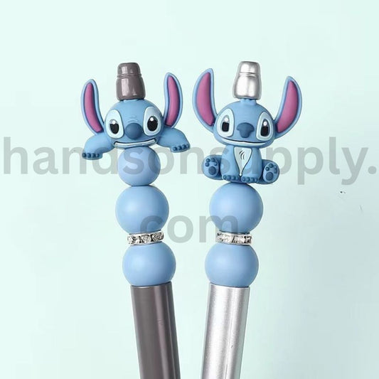 3D ChillBlue Monster Cartoon Character Charm Silicone Focal Bead