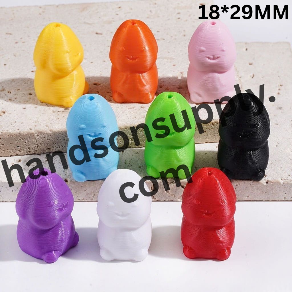 3D Printed Man Exclusive Theme PLA Beads, 18*29MM, Multicolor, Random Mix
