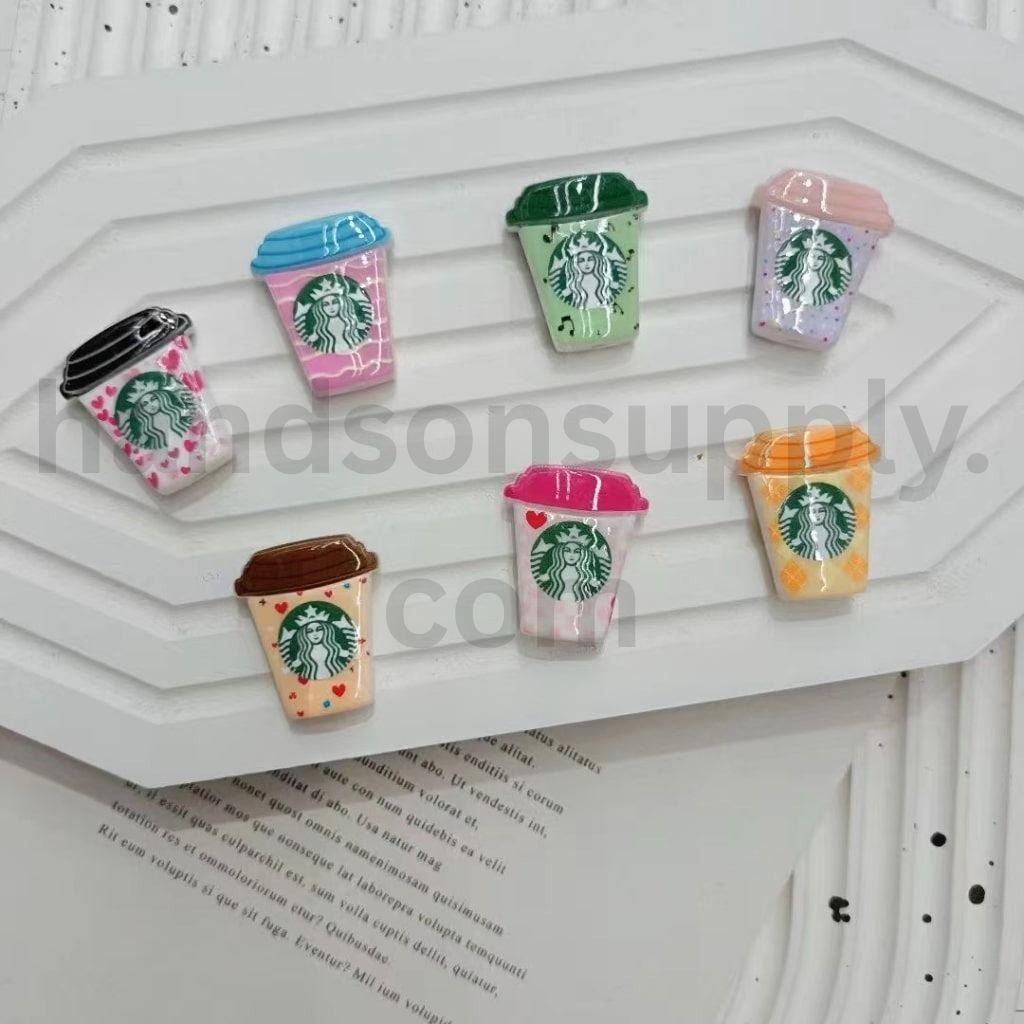 Coffee-Inspired Coffee Cup Design 30*26MM Colorful Acrylic Beads