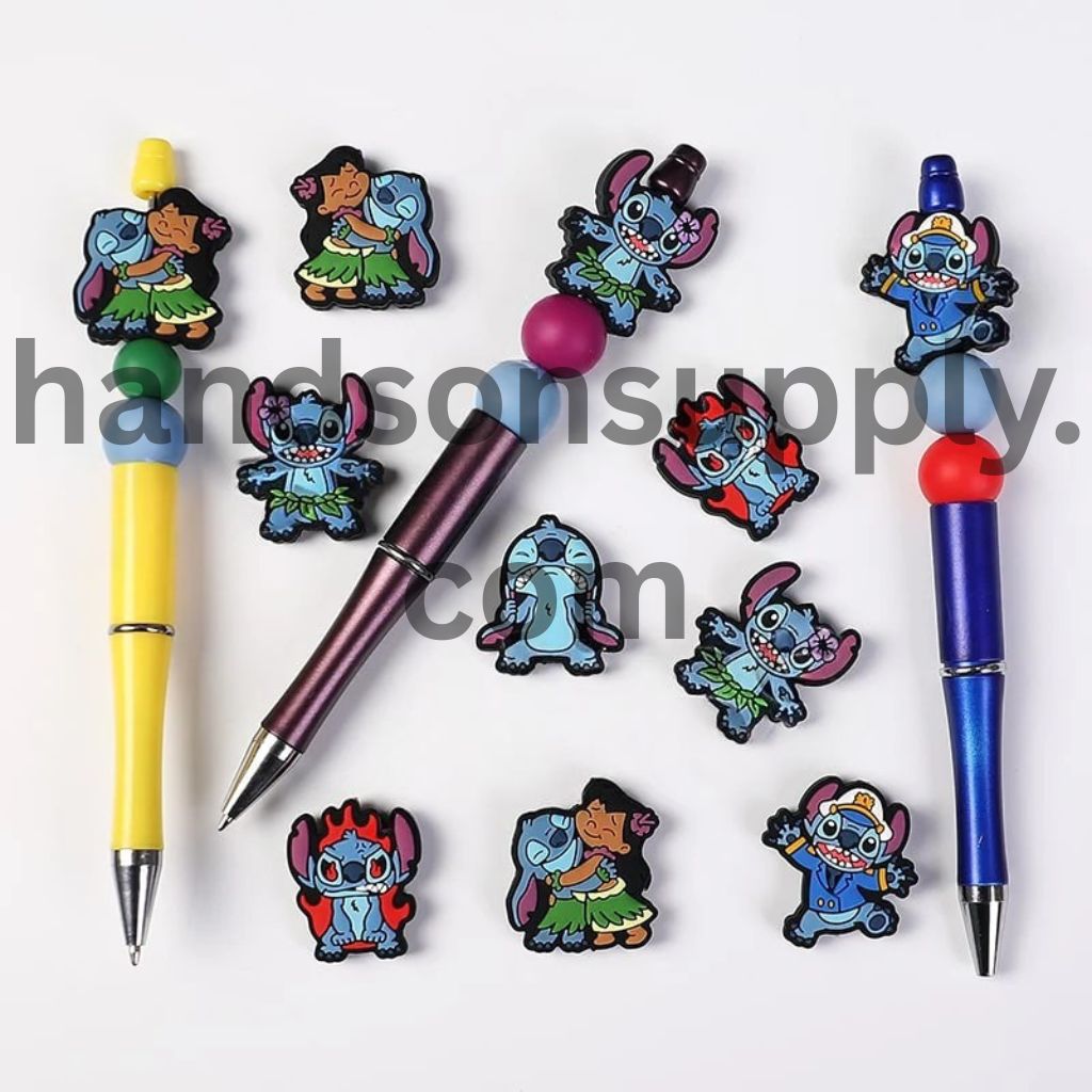 Lovely Blue Monster Character Series Silicone Focal Beads