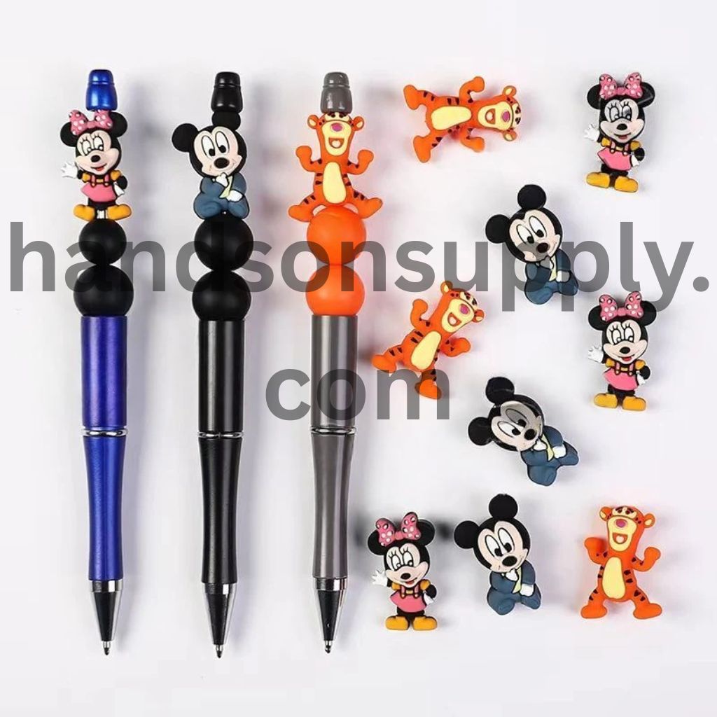 3D Cute Honey Bear and Girl Boy Mouse and Pink Girl Teacher Characters Silicone Focal Beads
