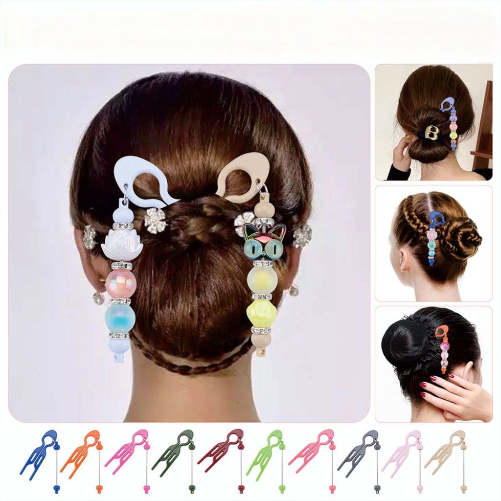 U Shape Updo Comb Hair Accessories with DIY Beadable Bar Hair Clip Hairpin Hair Artifact in Solid Color