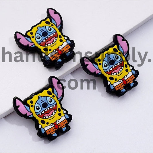 Adorable Classic Animation Cute Sunny Yellow Character Blue Space Rascal Silicone Focal Beads