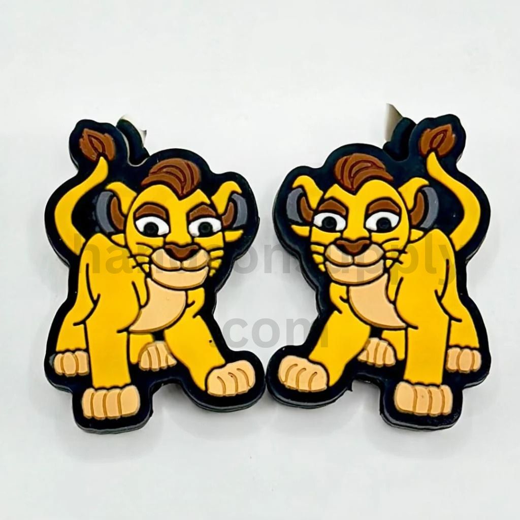 Adorable Yellow Lion Cub Cute Cartoon Simb Disne Lion Kin Silicone Focal Beads