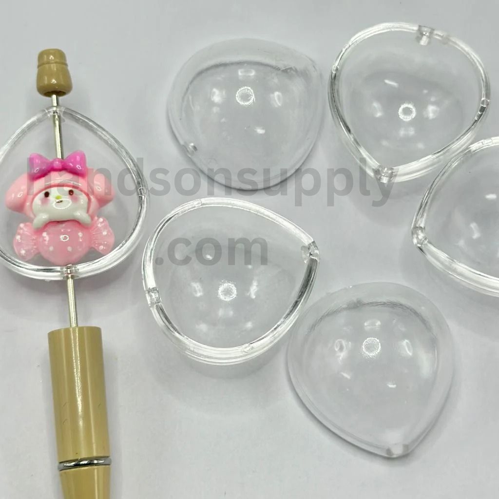 Oversized Large Clear Bead Cap Cage Hanging Basket Style Transparent Acrylic Beads