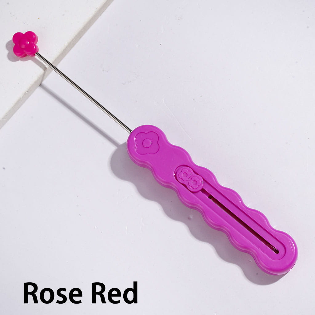 DIY Beadable Retractable Seam Ripper with Flower, Portable Sewing Stitch Thread Remover Tool, Thread Cutter, Wire Picker, 16.4*1.8CM Multi-Color