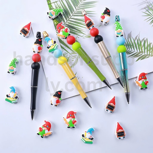 Teacher Gnome with Books Design for School Theme Crafts Random Mix Silicone Beads