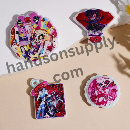 Hell Hostel Assorted Character Shapes & Designs, Acrylic Beads for Pendants, Random Mix