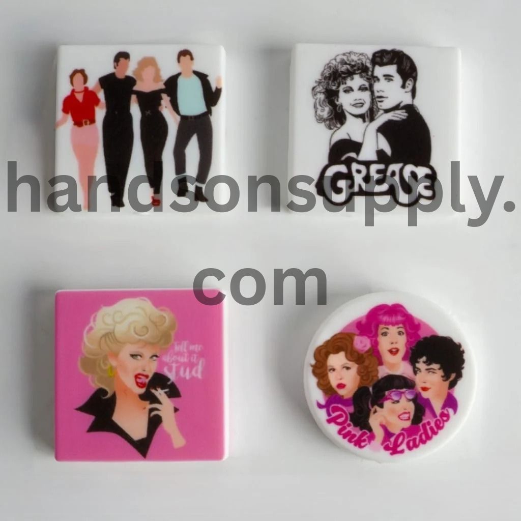 Adorable Musical Romantic Comedy Film Movie Greas USA American Silicone Focal Beads, Random Mix
