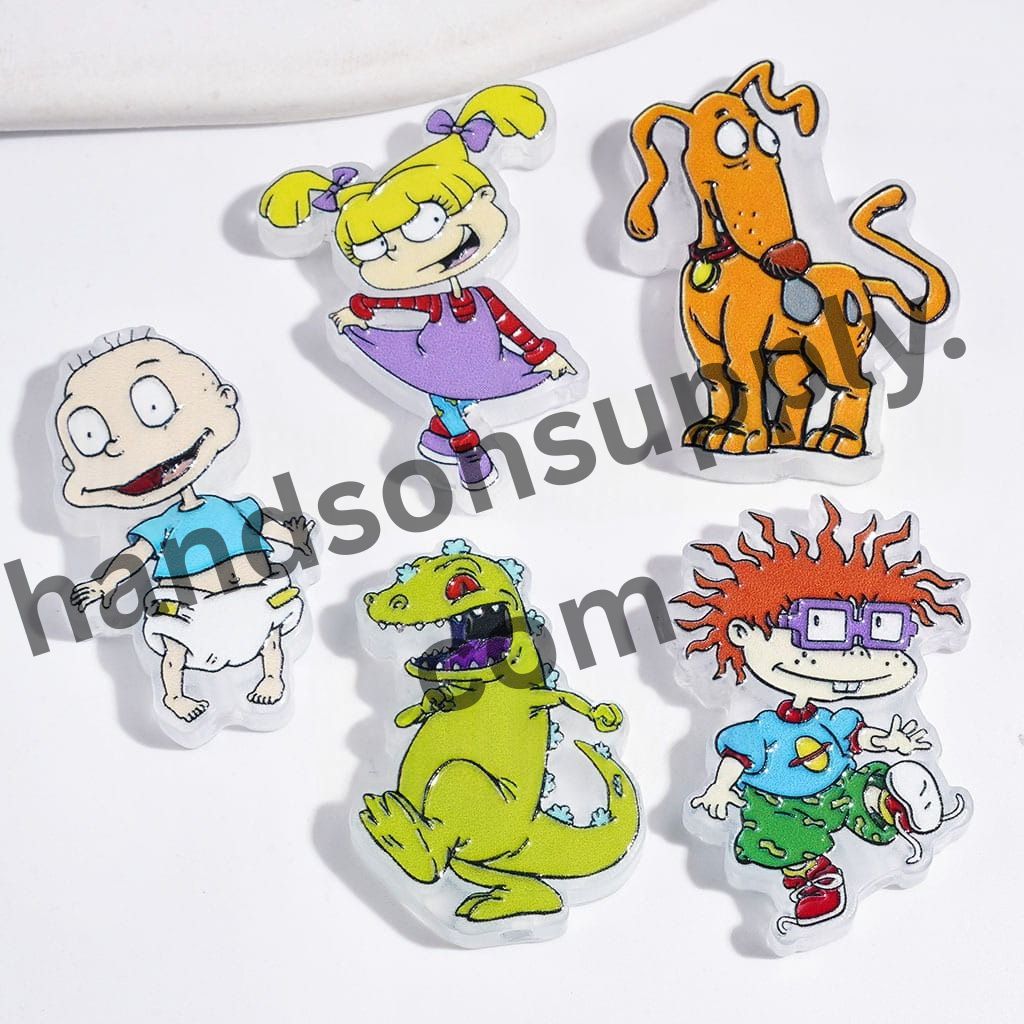 Cute Classic Baby Age Group Animated Character Design Acrylic Beads, Random Mix