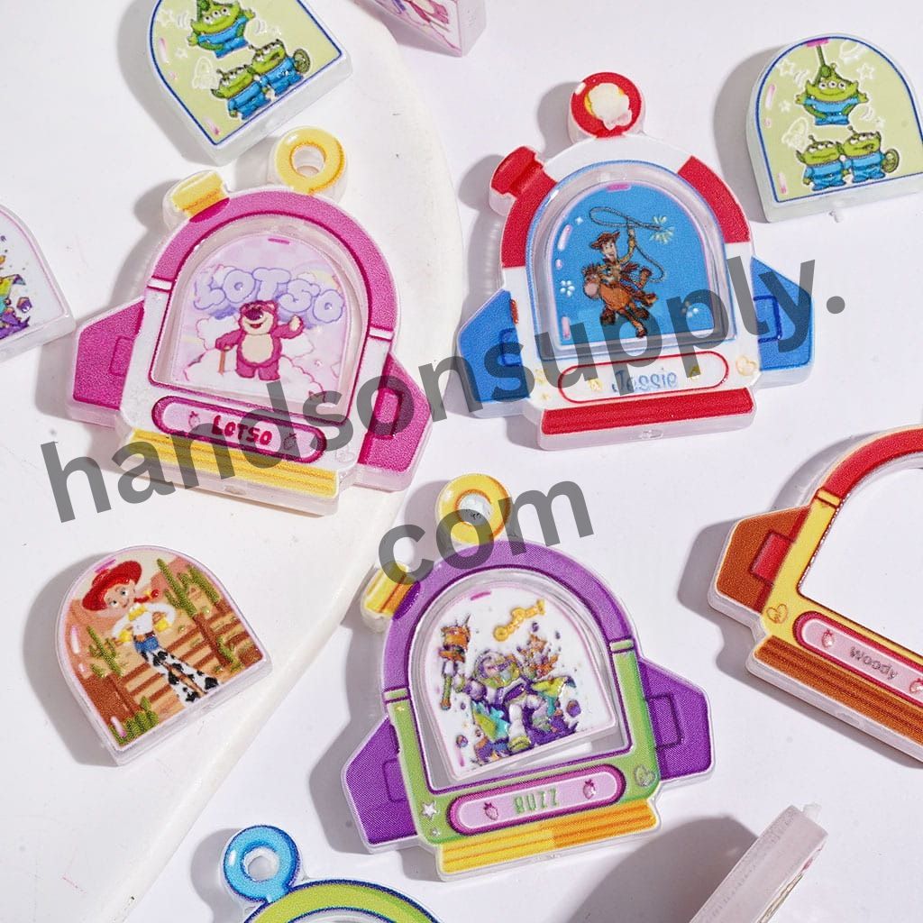 Toy Adventure Character Rocket Spacecraft Archway-Shaped Alien Series Acrylic Beads & Pendants, Assorted Designs, Random Mix (Please Read Description)