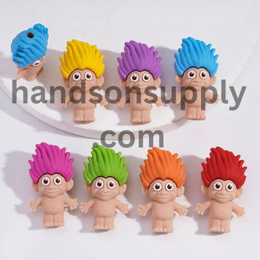 3D Magic Hair Elf Series in Various Colors Silicone Focal Beads