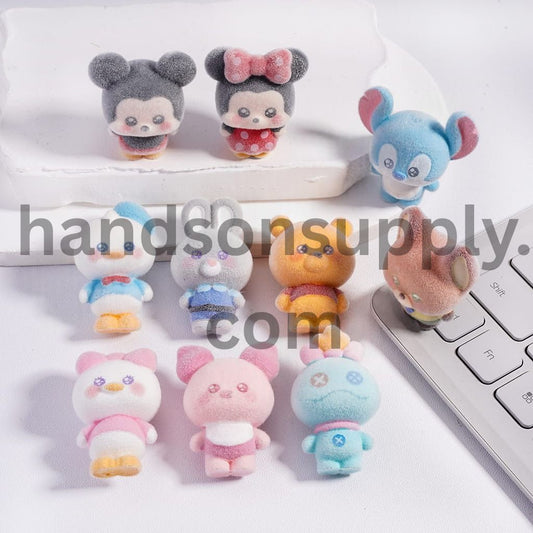Classic Animation Character Figurine for Fluffy Acrylic Beads or Pen Topper 38*45MM Random mix