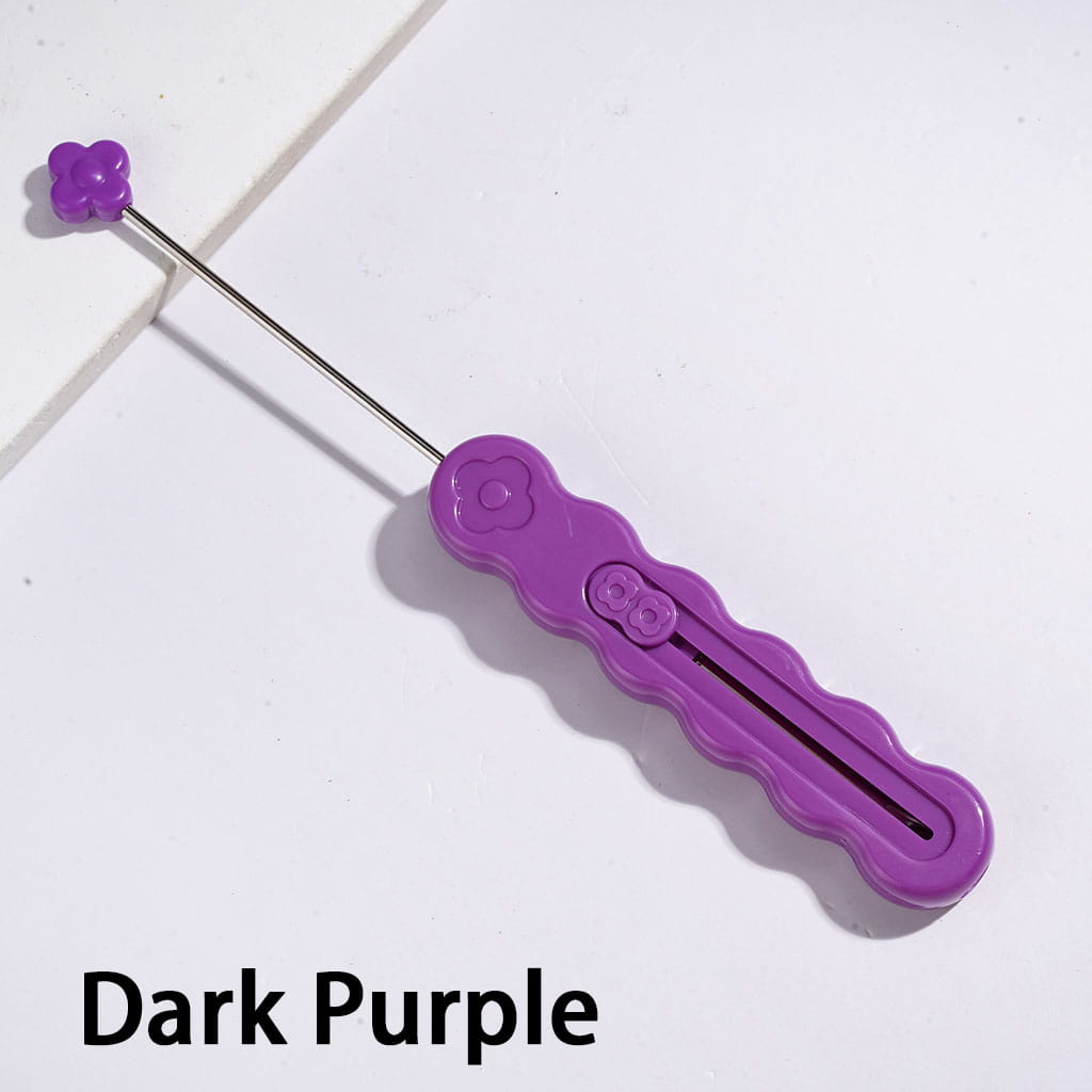 DIY Beadable Retractable Seam Ripper with Flower, Portable Sewing Stitch Thread Remover Tool, Thread Cutter, Wire Picker, 16.4*1.8CM Multi-Color