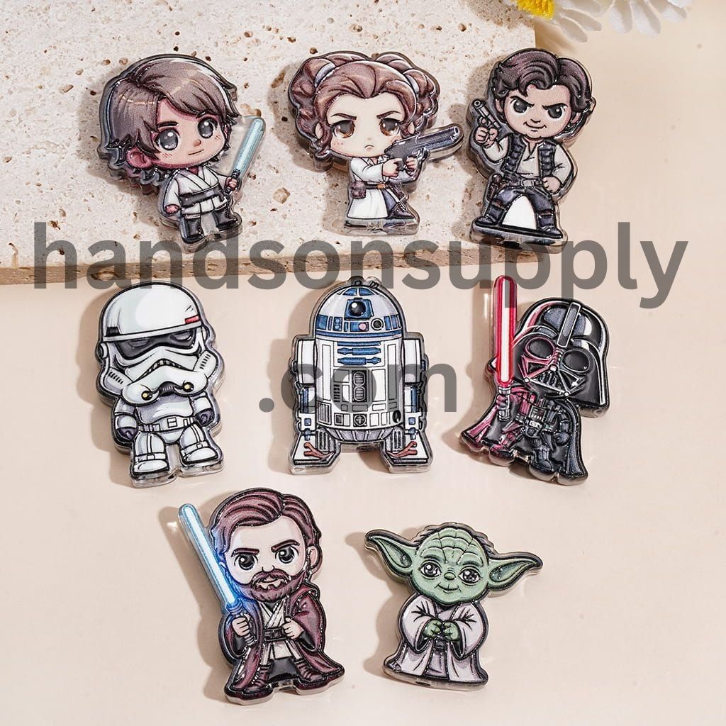 Classic Space Saga Adventure Warrior Character Series Acrylic Beads Random Mix