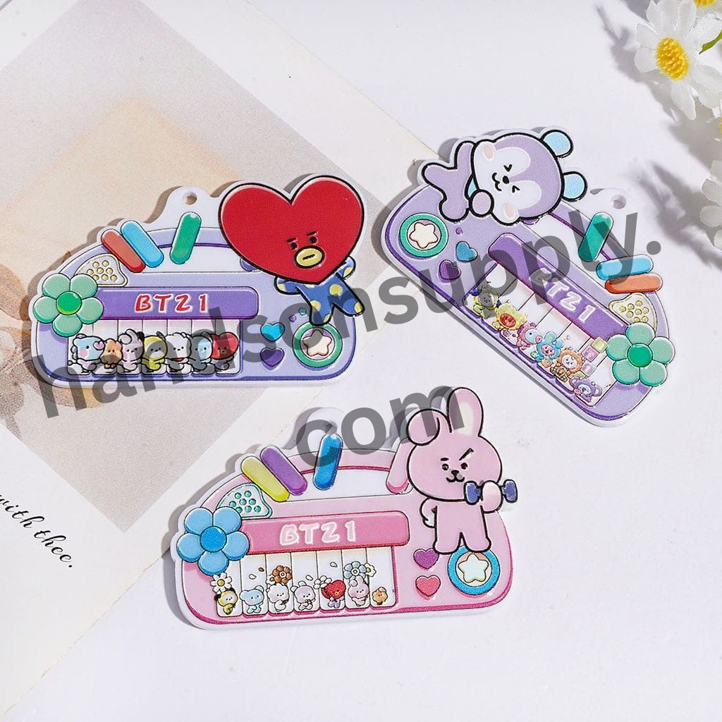 Korea Boy Group Animal Character Series, with Electronic Keyboard, Music-Themed, Acrylic Pendants, Random Mix