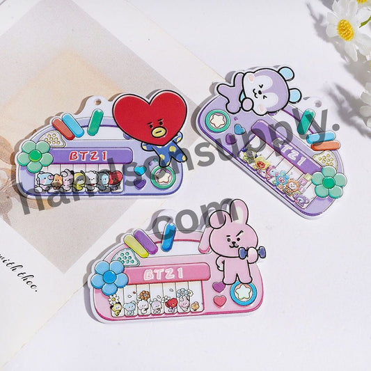 Korea Boy Group Animal Character Series, with Electronic Keyboard, Music-Themed, Acrylic Pendants, Random Mix