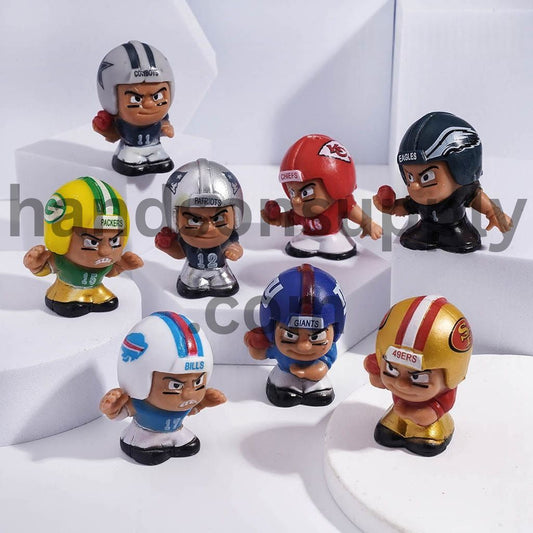 UV Coated American Football Player Figurine Pen Topper Acrylic Beads Jewelry Accessories, Height 40MM, Random Mix