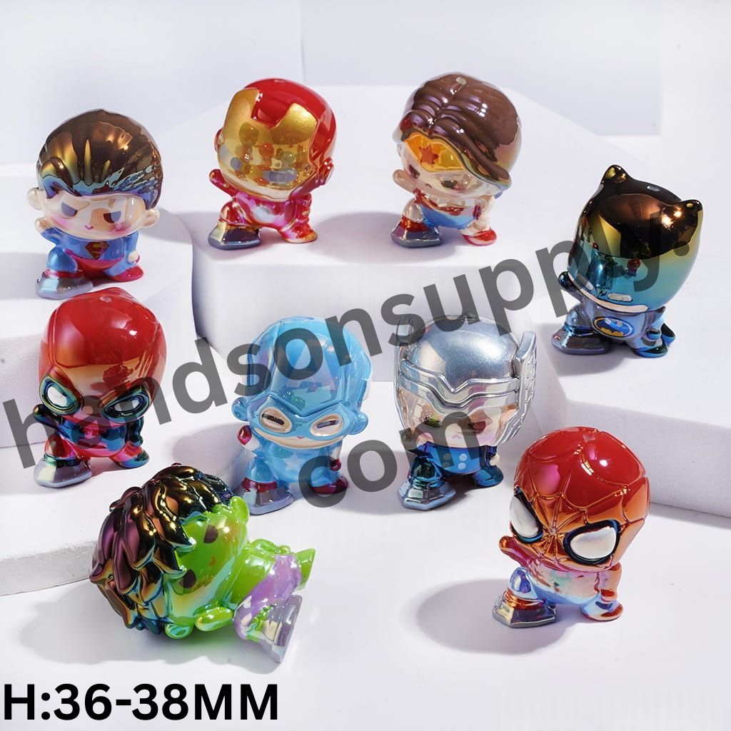 UV-Coated Powerful Hero Characters Series Acrylic Beads, Height 36-38MM Random Mix