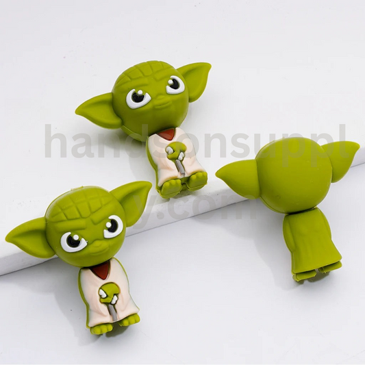 Green Alien Star Wa Yod 3D Little Silicone Focal Beads
