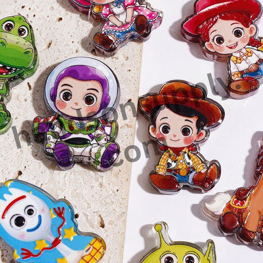 Mini Toy Adventure Cartoon Character Series Acrylic Beads, Random Mix
