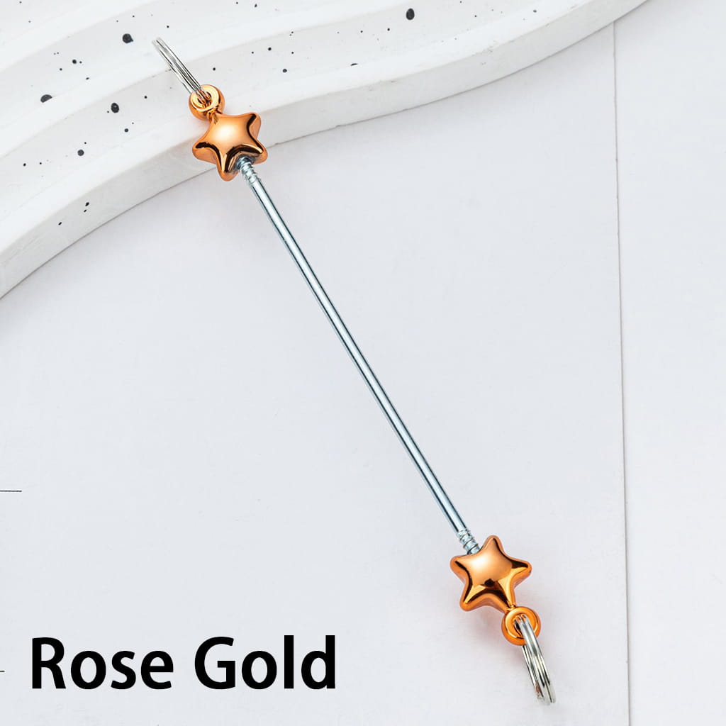 DIY Plastic Metallic Color Beadable Star Keychain Bars 10CM