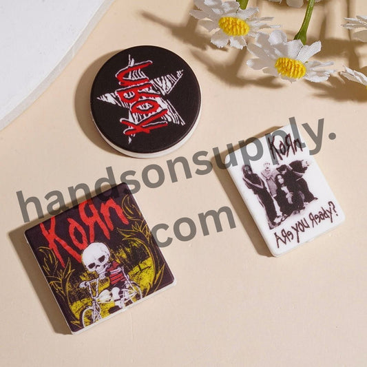 American Rock Band in Dark Series Halloween Theme Acrylic Beads, Assorted Shapes & Designs, Random Mix