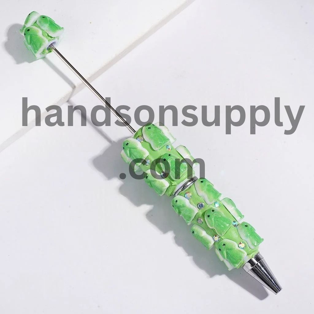 Stylish Man Exclusive Theme with Sparkling AB Rhinestone Beadable Clay Pens, Multicolor Random Mix
