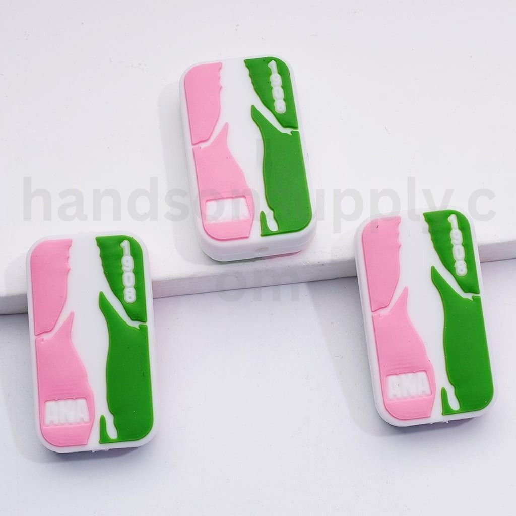 USA America AK 1908 Black Woman Female International Service Organization Silicone Focal Beads