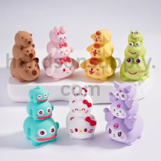 Hello Kitty, Jenga, Capybara & Sanrio Favorites Cute Icons Set Acrylic Beads Pen Toppers Pendants Jewelry Accessories