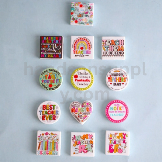 Teachers Series Silicone Focal Beads, Random Mix