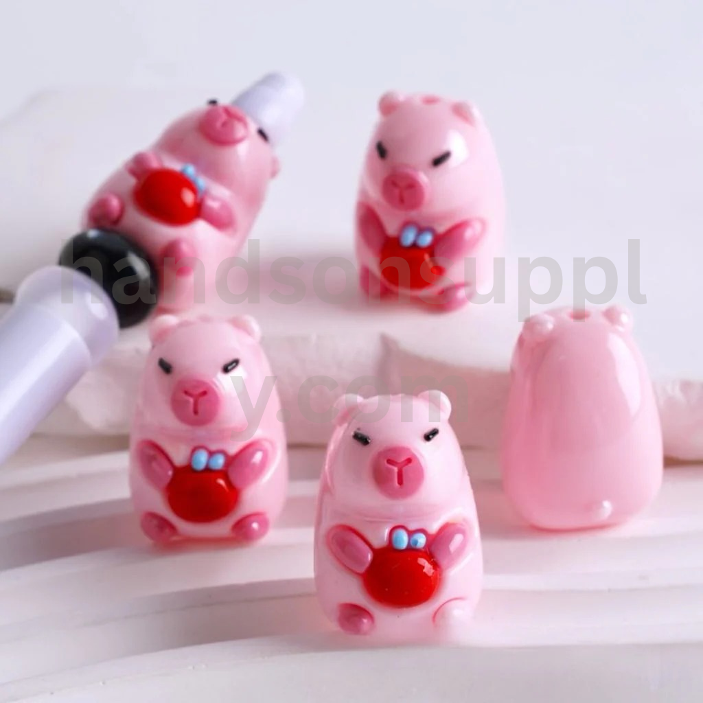 Mini Capybara Animal Acrylic Beads Around 26x18MM Cute Design