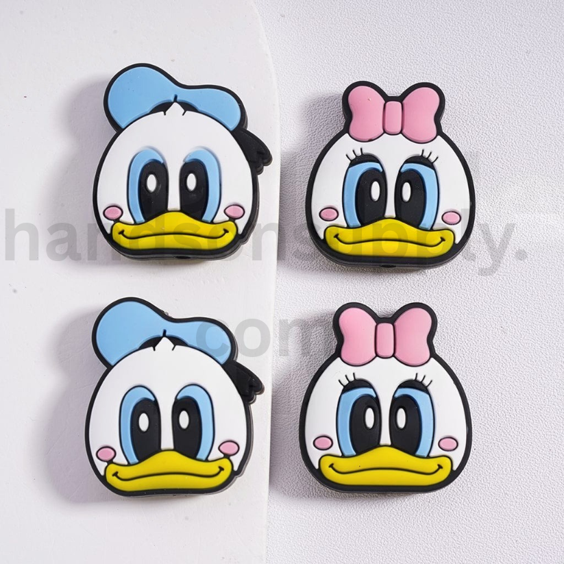 Donald & Daisy Duck Cartoon Character Disney Inspired Silicone Focal Beads