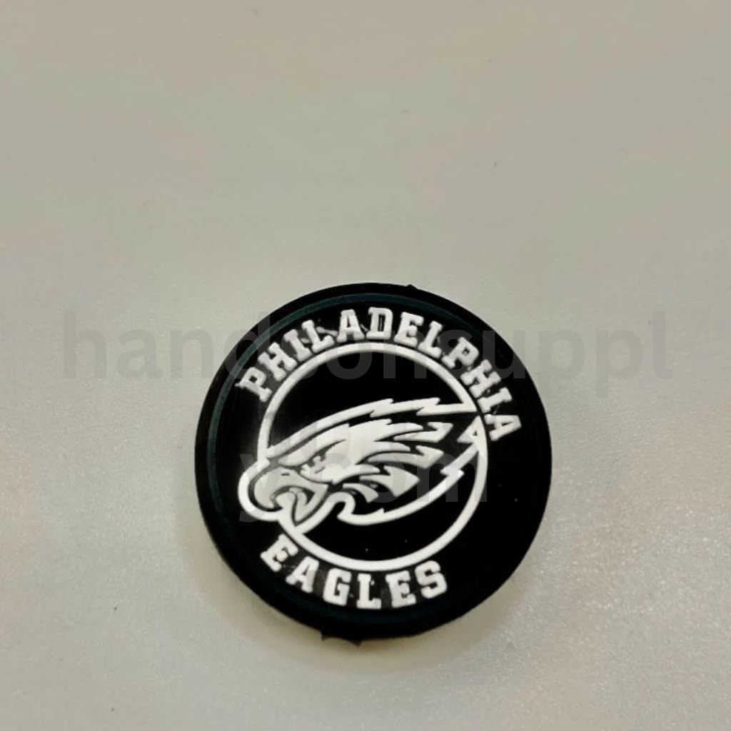 Bird Team Football Theme Round Shape Sports Design Silicone Focal Beads