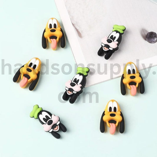 3D Cute Character Series Disney Goofy & Plut Dog Silicone Focal Beads