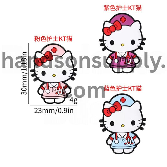 Nurse Adorable Character Cute Cat Character Silicone Focal Beads