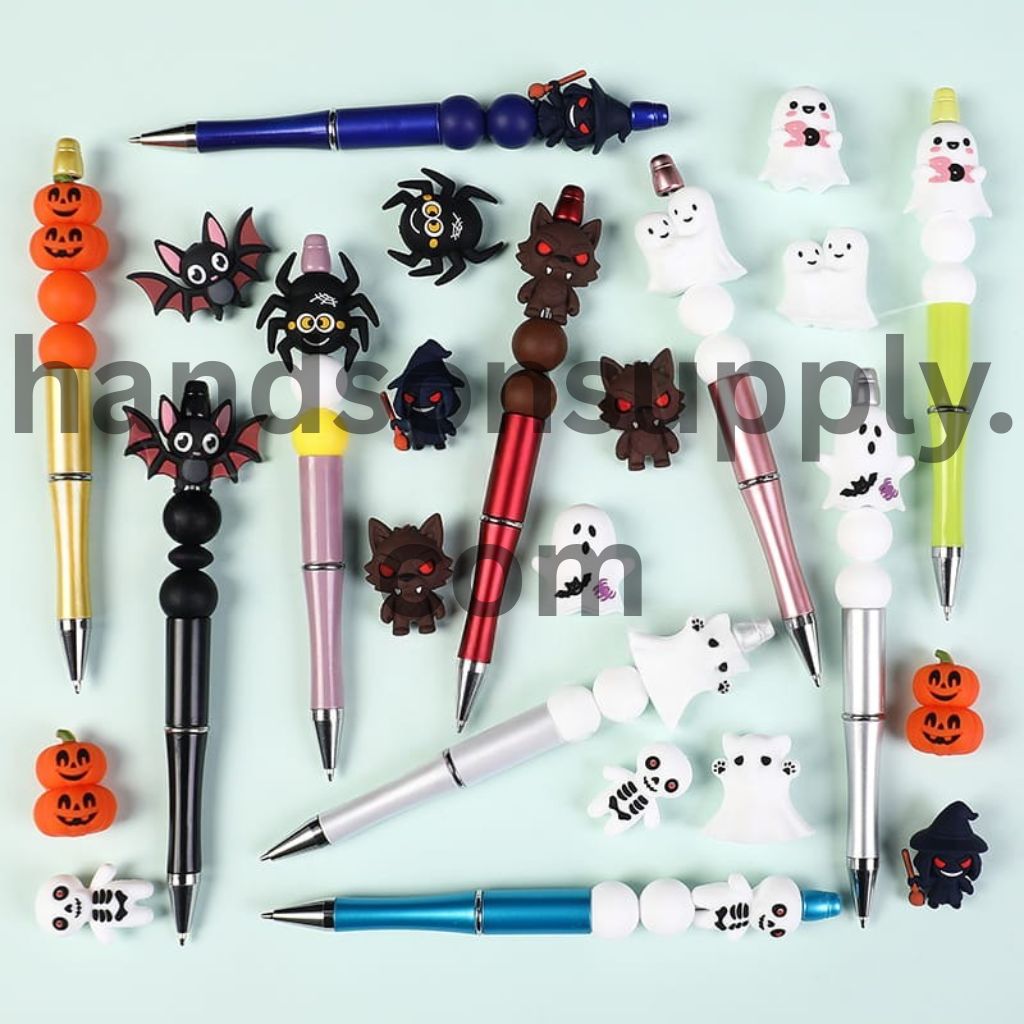 3D Skeleton Spooky White Ghost Halloween Series Silicone Focal Beads
