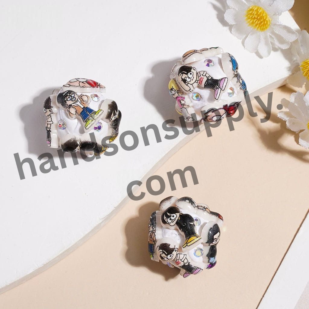 Cute Cartoon Character Style Boy and Cute Dog Clay Beads with AB Rhinestone, 20MM, Random Mix