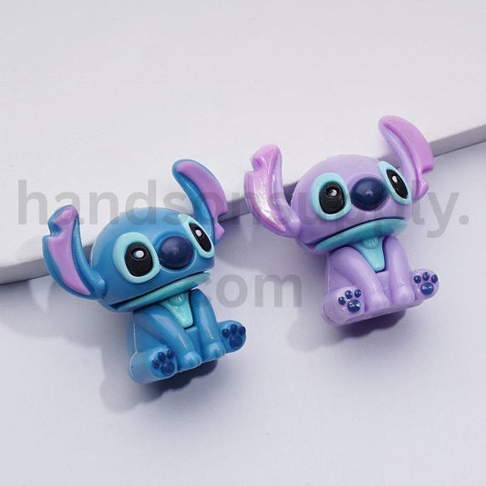 Blue and Purple Monster Classic Animation Cartoon Design Soft Rubber Beads 30*32MM, Random Mix