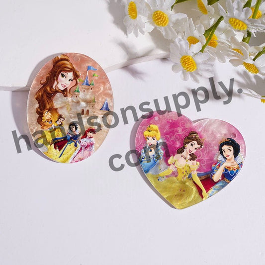 Cute Classic Beautiful Princess Character Acrylic Pendants for Handbag, Keychain & Charms, Variant Design Random Mix